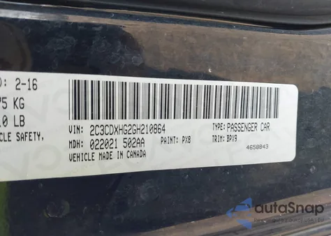 2016 Dodge Charger Sxt z USA, uszkodzony, nr VIN 2C3CDXHG2GH210864